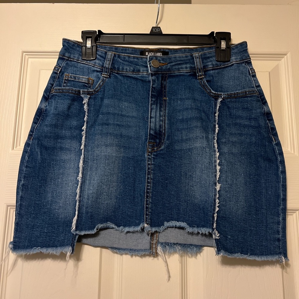 Black label blue Jean skirt